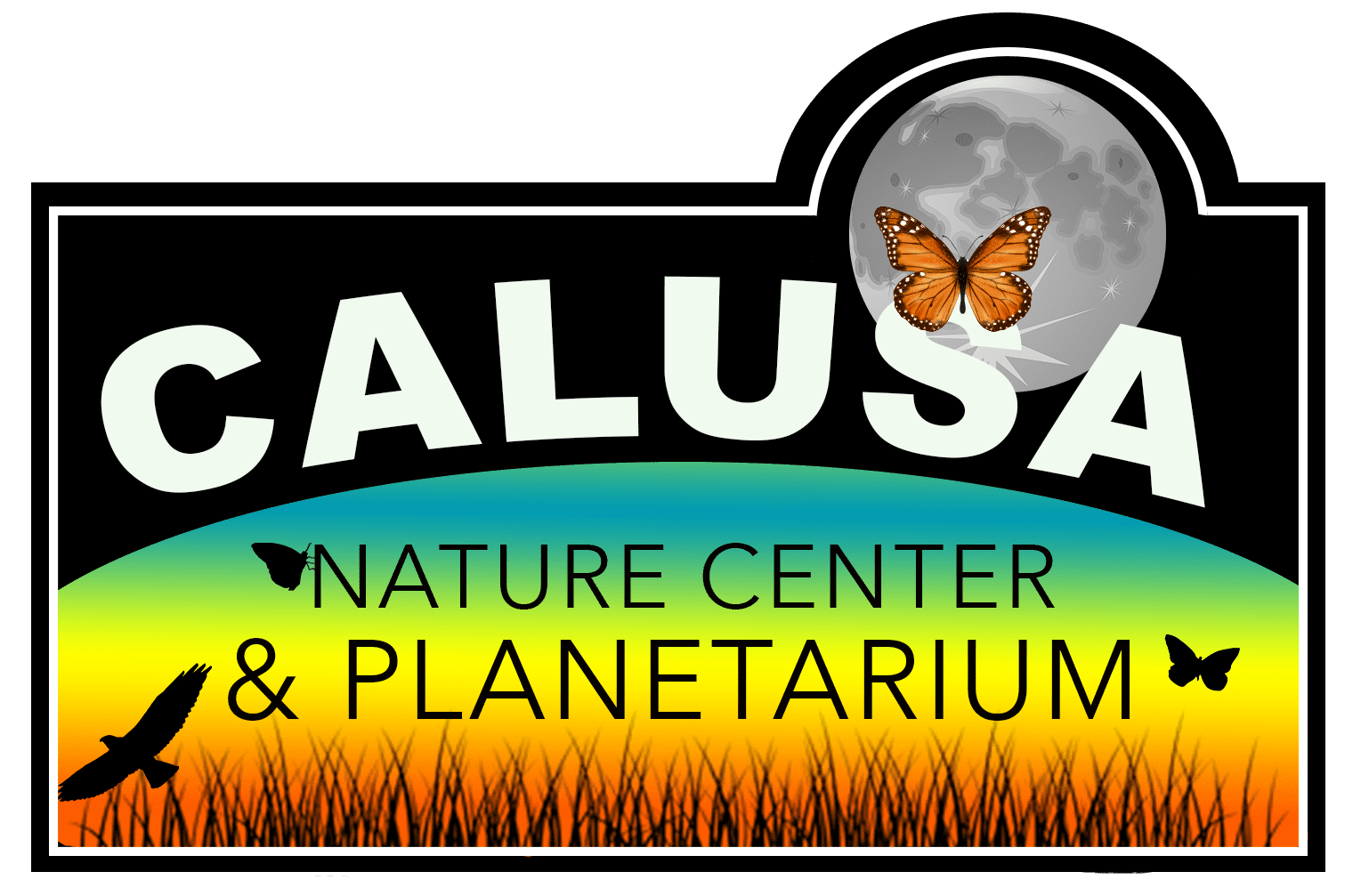 A logo for calusa nature center and planetarium.